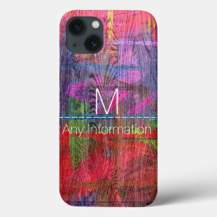 Farbenfrohe Holzkörner iPhone 13 Hülle