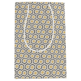 Farbenfrohe Honeycomb Grid Pattern Shopping Bag Mittlere Geschenktüte