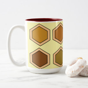 Farbenfrohe Honigwabe Zweifarbige Tasse