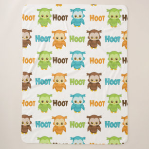 Farbenfrohe Hoot Owl Sherpa Blanka Sherpadecke