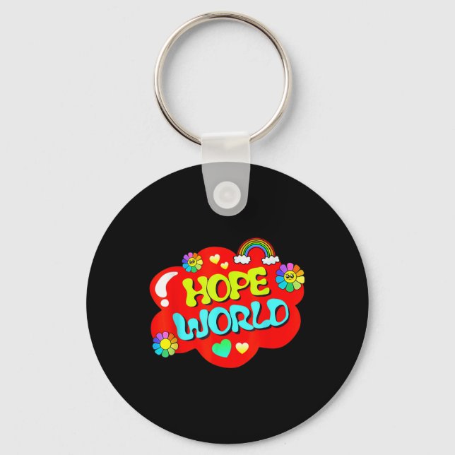 Farbenfrohe Hope World Schlüsselanhänger (Vorderseite)