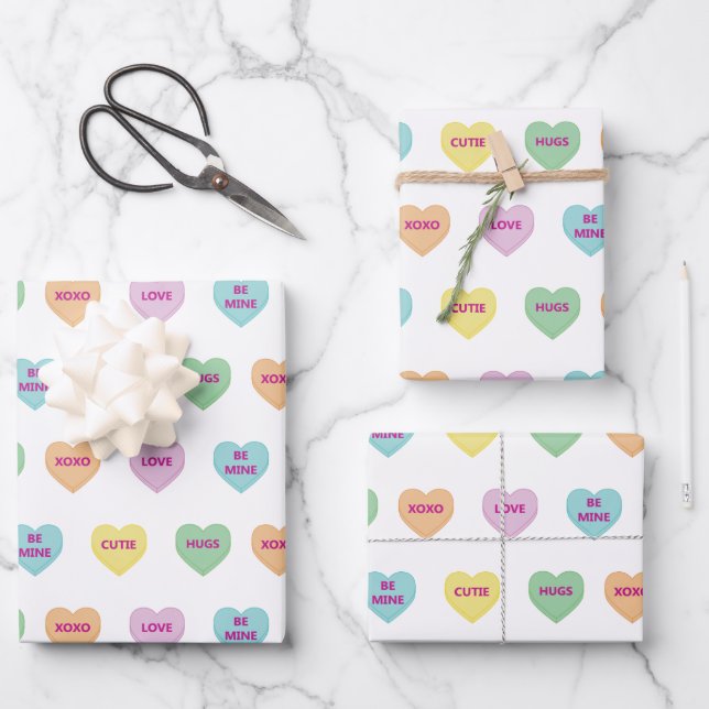 Farbenfrohe Hörensagen Geschenkpapier Set (Vorderseite)