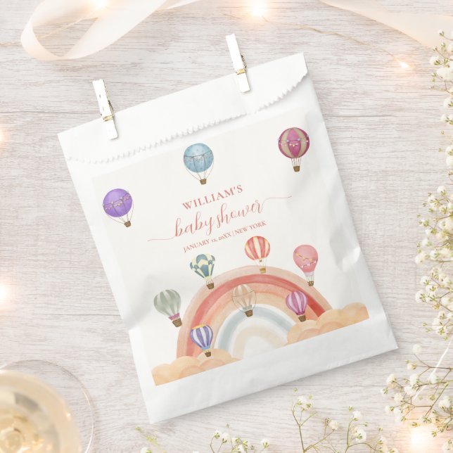Farbenfrohe Hot Air Ballon Rainbow Baby Dusche Geschenktütchen (Ausgeschnitten)