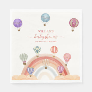 Farbenfrohe Hot Air Ballon Rainbow Baby Dusche Serviette