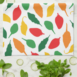 Farbenfrohe Hot Paprikaschoten Herd Garden Muster Geschirrtuch