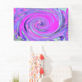 Farbenfrohe Hot Pink und Lila Boho Hippie Swirl Banner