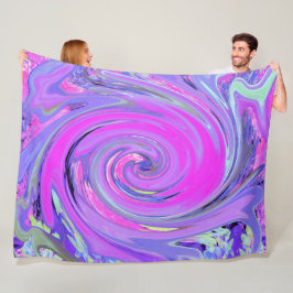 Farbenfrohe Hot Pink und Lila Boho Hippie Swirl Fleecedecke
