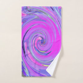 Farbenfrohe Hot Pink und Lila Boho Hippie Swirl Handtuch