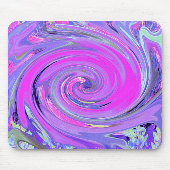Farbenfrohe Hot Pink und Lila Boho Hippie Swirl Mousepad (Vorne)