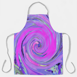 Farbenfrohe Hot Pink und Lila Boho Hippie Swirl Schürze