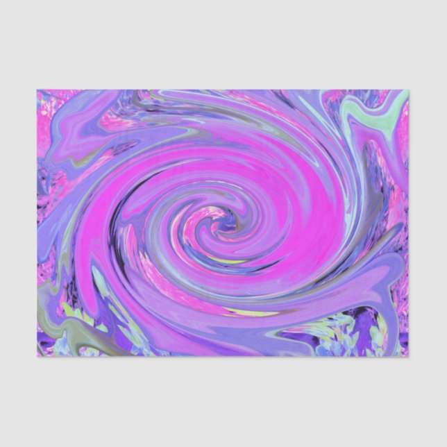 Farbenfrohe Hot Pink und Lila Boho Hippie Swirl Seidenpapier (Vorderseite)