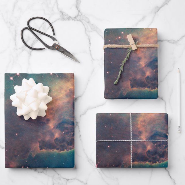 Farbenfrohe Hubble-Weltraumteleskop Carina Nebula  Geschenkpapier Set (Vorderseite)