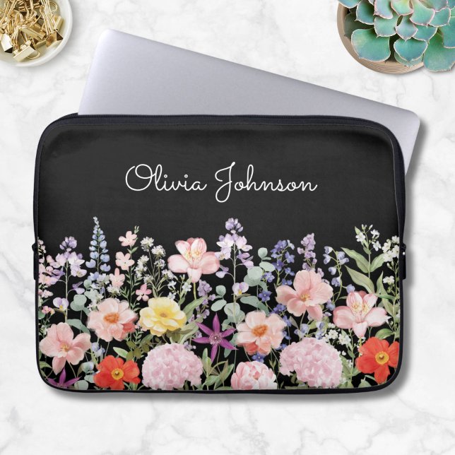 Farbenfrohe Hübsche Blumen Florale Gärten Personal Laptopschutzhülle (Von Creator hochgeladen)