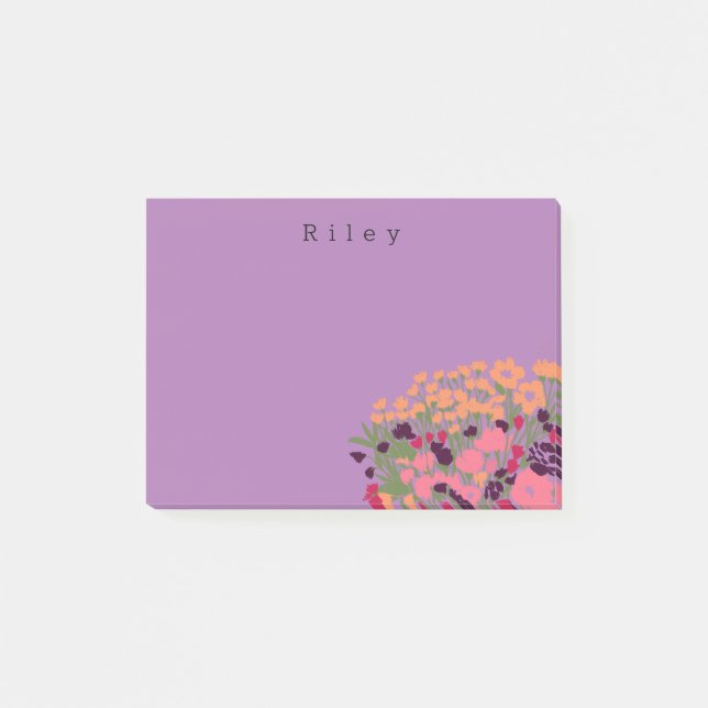 Farbenfrohe Hübsche Blüte Lass Blüte + Individuell Post-it Klebezettel (Vorderseite)
