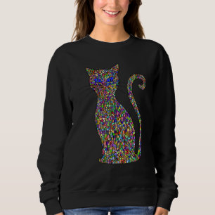 Farbenfrohe Hübsche Glaskatze Kätzchen Kätzchen Kä Sweatshirt