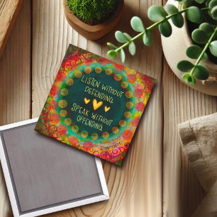 Farbenfrohe Hübsche Hörquote Inspirationsherz Magnet