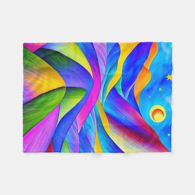 Farbenfrohe Hügel Fleecedecke (Vorderseite (Horizontal))