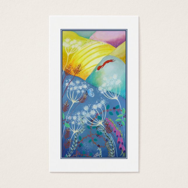 Farbenfrohe Hügel, Pflanze und Fox. (Vorderseite)