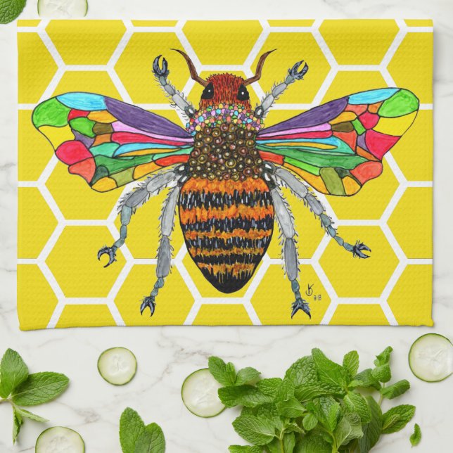 Farbenfrohe Hummel 1/2 Klappküche Handtuch (Gefaltet)