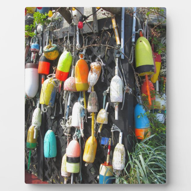 Farbenfrohe Hummer Buoys Fotoplatte (Vorderseite)