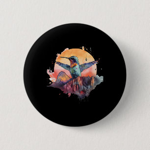Farbenfrohe Hummingbird Bird Watching Earth Day Na Button