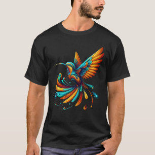 Farbenfrohe Hummingbird Flight Vibranns Natur T-Shirt