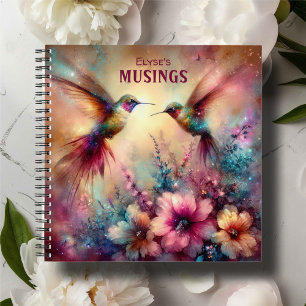 Farbenfrohe Hummingbird Flower Garden Custom Journ Notizbuch