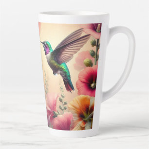 Farbenfrohe Hummingbird und Blume Design Milchtasse