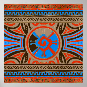 Farbenfrohe Hunab Ku Mayan Symbol #4 Poster