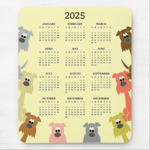 Farbenfrohe Hunde 2025 Kalender Mousepad