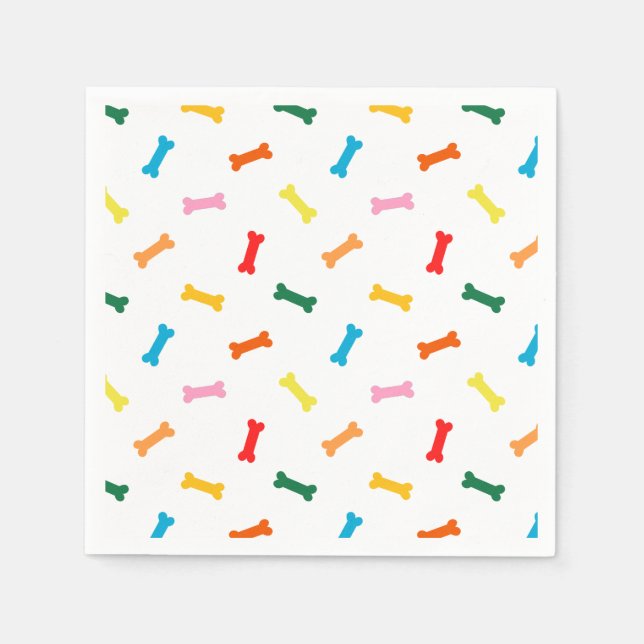 Farbenfrohe Hunde Biskuit Knochen Party Napkins fü Serviette (Vorderseite)