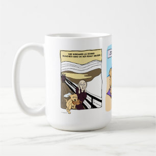 Farbenfrohe Hunde-Cartoon Kaffeezubereitung Tasse