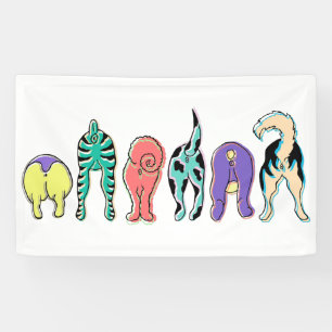 Farbenfrohe Hunde-Hintern Banner