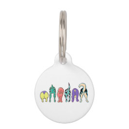 Farbenfrohe Hunde-Hintern Haustiermarke