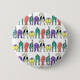 Farbenfrohe Hunde-Hintern-Muster Button