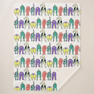 Farbenfrohe Hunde-Hintern-Muster Sherpadecke