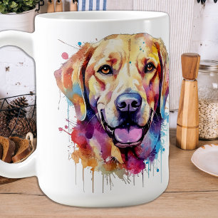 Farbenfrohe Hunde Retro Pop Art Labrador Retriever Kaffeetasse