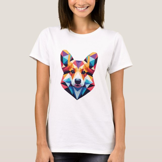 Farbenfrohe Hundegesicht T-Shirt (Vorderseite)