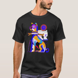 Farbenfrohe Hundekonstruktivismus-Kunstwerk T-Shirt