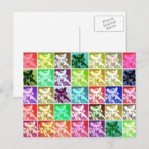 Farbenfrohe Hundeschirdin Pop Art Horizontal Postkarte