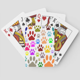 Farbenfrohe Hundeschraube druckt überall Spielkarten
