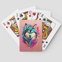 Farbenfrohe Husky Dog Head Vibranly Husky Liebhabe