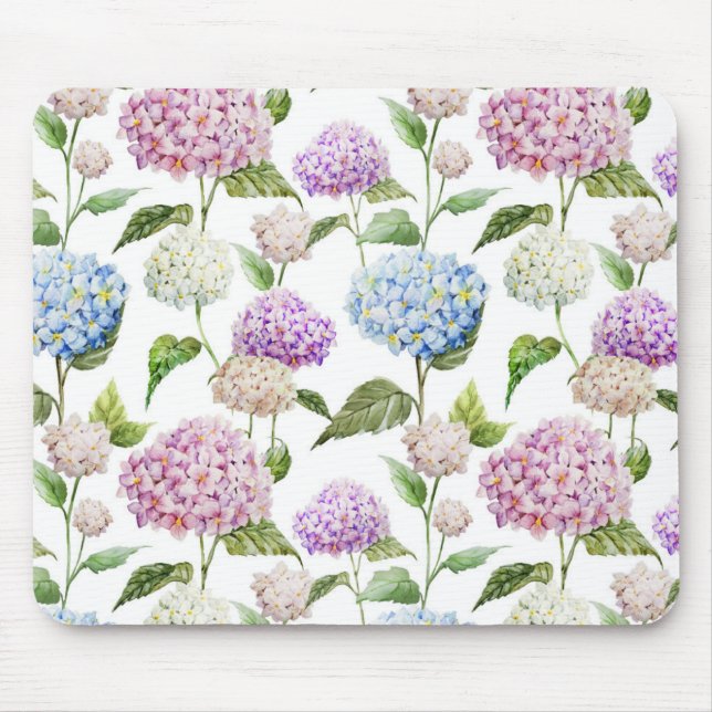 Farbenfrohe Hydrangea Maus Pad Mousepad (Vorne)