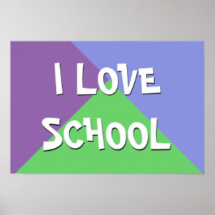 Farbenfrohe I Liebe School Junge Custom Text Poster