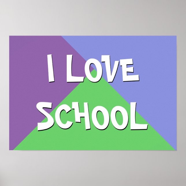 Farbenfrohe I Liebe School Junge Custom Text Poster (Vorne)