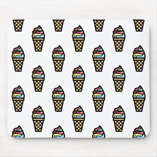Farbenfrohe Ice Creme Muster Mousepad (Vorne)