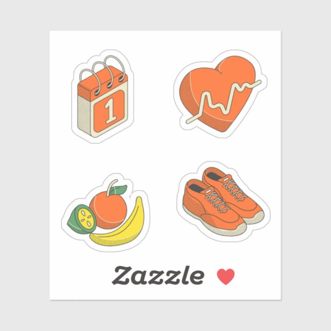 Farbenfrohe Illstrationen Trainer Scrapbooking Ora Aufkleber (Blatt)