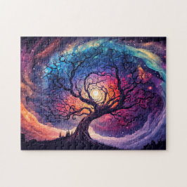 Farbenfrohe Illustration des nächtlichen Sonnensch Puzzle