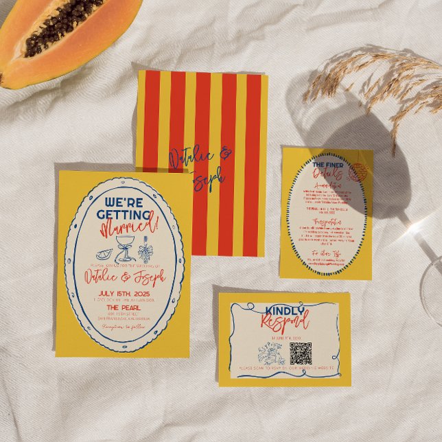 Farbenfrohe Illustrierte Handgezeichnete Heirat Einladung (Von Creator hochgeladen)