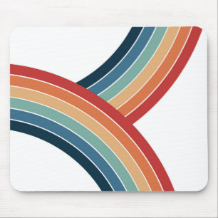 Farbenfrohe, im Retro-Stil gehaltene Regenbogendek Mousepad